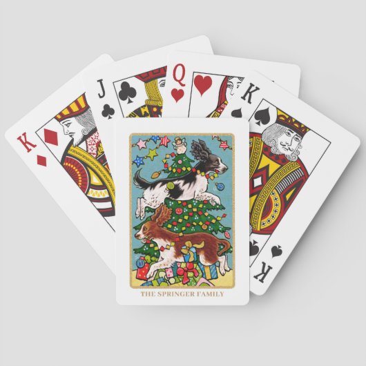 Fun Springer Spaniel Christmas Custom Spielkarten (Rückseite)