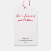 Fun Springer Spaniel Dog Weihnachts-Individuelle N Geschenkanhänger (Rückseite)