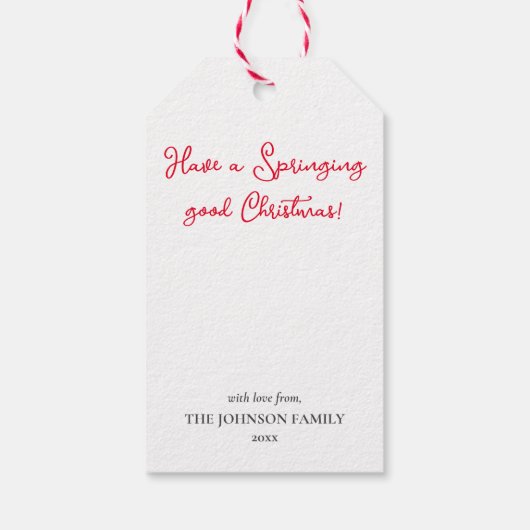 Fun Springer Spaniel Dog Weihnachts-Individuelle N Geschenkanhänger (Rückseite)