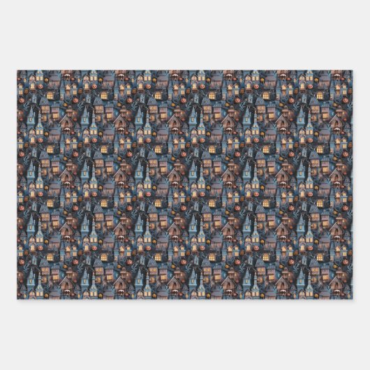 Fun Spuk House Halloween Geschenkpapier Set (Vorderseite 3)