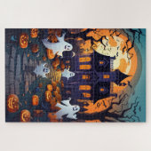 Fun Spuk House, Pumpkins und Ghost Halloween Puzzle (Horizontal)
