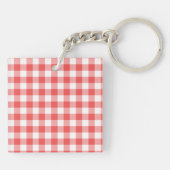 Fun Square Keyring to Personalize: Niedlicher Red  Schlüsselanhänger (Rückseite)