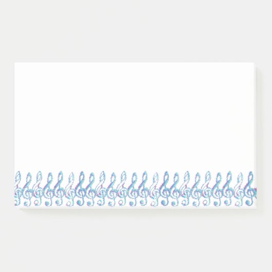 Fun Squiggly Rainbow Treble Clefs Post-it Klebezettel (Vorderseite)