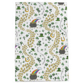 Fun St Patricks Day Green Kleeblatt Leprechaun Luc Mittlere Geschenktüte (Vorderseite)