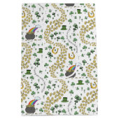 Fun St Patricks Day Green Kleeblatt Leprechaun Luc Mittlere Geschenktüte (Rückseite)