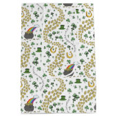 Fun St Patricks Day Green Kleeblatt Leprechaun Luc Mittlere Geschenktüte (Rückseite)