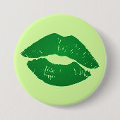 Fun St. Patrick's Day Irish Kiss Green Lips Button (Vorderseite)