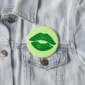 Fun St. Patrick's Day Irish Kiss Green Lips Button (Beispiel)