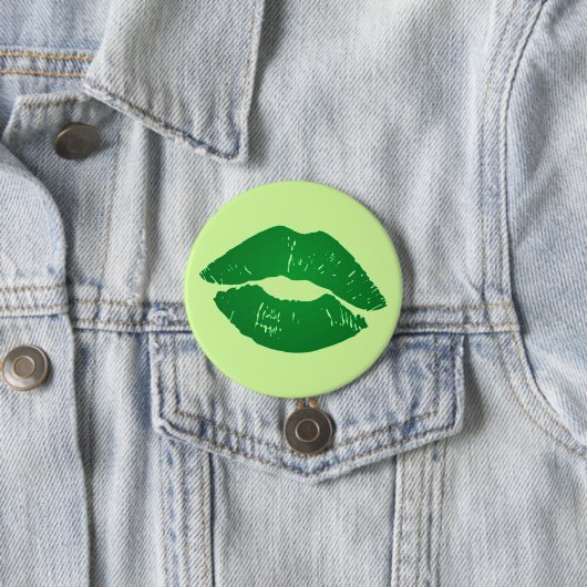 Fun St. Patrick's Day Irish Kiss Green Lips Button (Beispiel)
