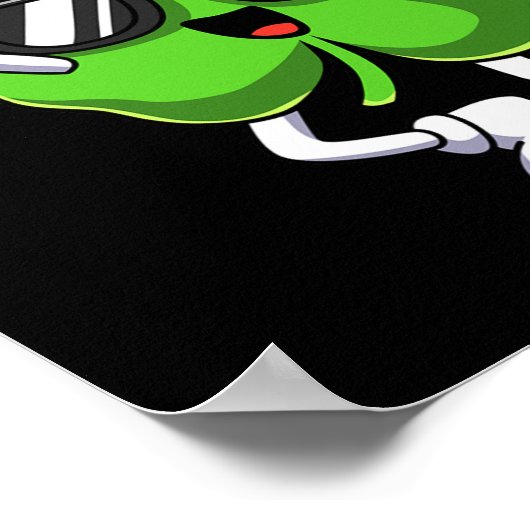 Fun St Patricks Day Kleeblatt Basketball Bo Poster (Ecke)