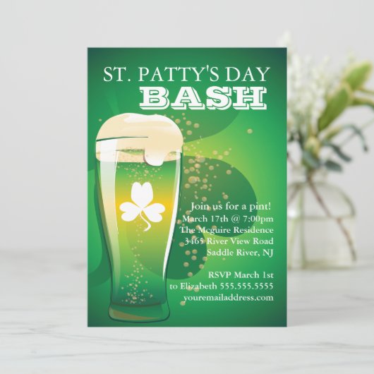Fun St. Patrick's Day Party Einladung (Stehend Vorderseite)