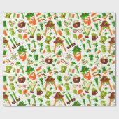 Fun St. Patrick's Day Pattern Geschenkpapier (Flach)