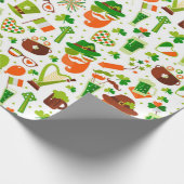 Fun St. Patrick's Day Pattern Geschenkpapier (Ecke)