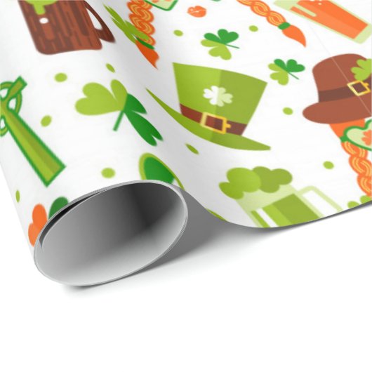 Fun St. Patrick's Day Pattern Geschenkpapier (Rolleneckpunkt)