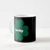 Fun St. Patty's Kleeblätter grüner Klee Kaffeetasse (Vorderseite Links)