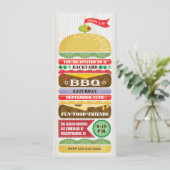 Fun Stack GRILLEN Party Einladung (Stehend Vorderseite)