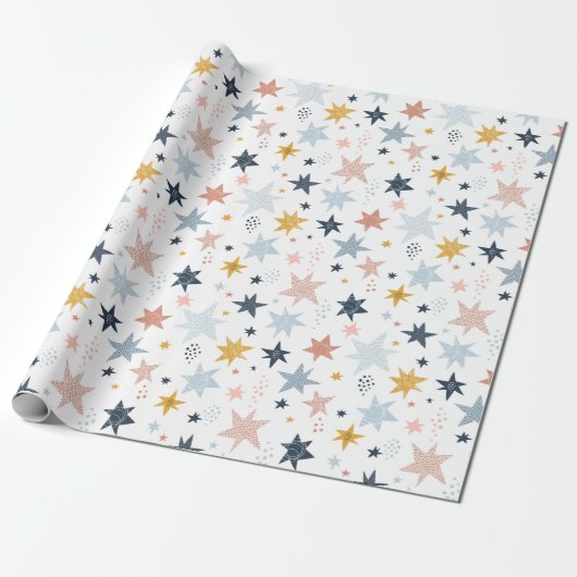 Fun Star Muster Geschenkpapier (Ungerollt)