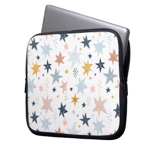 Fun Star Muster Laptopschutzhülle (Vorderseite Links)