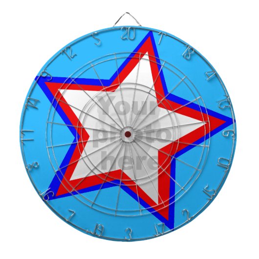 Fun star rot & blau fügen Sie Ihr eigenes Foto Dar Dartscheibe (vorne)