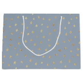 Fun Stars Muster Gold Grau 9BAABA Große Geschenkta Geschenktüte (Vorderseite)