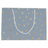 Fun Stars Muster Gold Grau 9BAABA Große Geschenkta Geschenktüte (Rückseite)