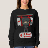 Fun Steal Hearts Ninja Boys & Girls Valentines Day Sweatshirt (Vorderseite)