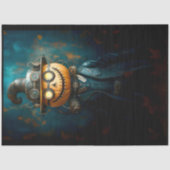 Fun Steampunk Halloween Pumpkin Man E9L Decoupage Seidenpapier (Vorderseite)