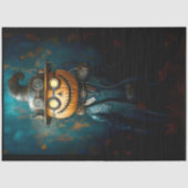 Fun Steampunk Halloween Pumpkin Man E9R Decoupage Seidenpapier (Vorderseite)