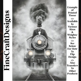 Fun Steampunk Monochrome Bahn OM2 Decoupage Seidenpapier