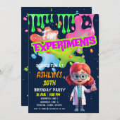 Fun STEM Labrador Redhead Girl Scientist Geburtsta Einladung (Vorne/Hinten)