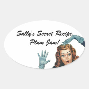 Fun Sticker Retro Lady Zuhause Canning Secret Reze