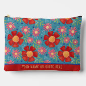 Fun Stilvolle Floral Muster Custom Cosmetic Bag Zubehörtasche (Vorderseite)