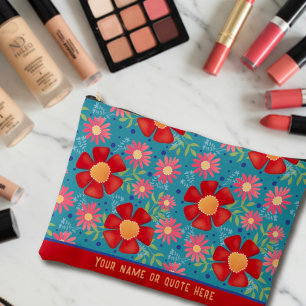 Fun Stilvolle Floral Muster Custom Cosmetic Bag Zubehörtasche
