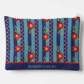 Fun Stilvolle Floral Muster Custom Cosmetic Bag Zubehörtasche (Rückseite)