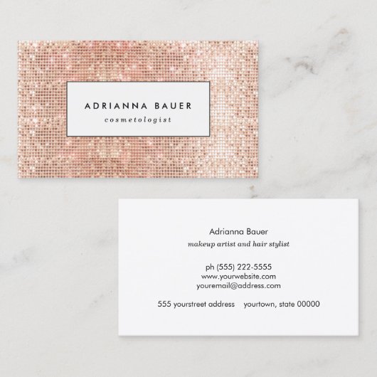 Fun Stilvolle Imitate Kupfer Sequin Pattern Beauty Visitenkarte (Vorne/Hinten)