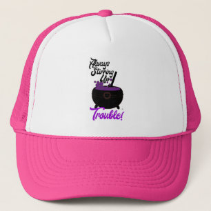 Fun Stirring Up Trouble Cauldron Halloween Toon Truckerkappe