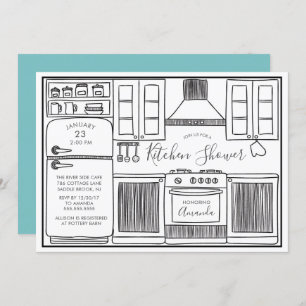 Fun Stock Die Küchendusche Einladungen