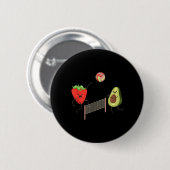Fun Strawberry Avocado Volleyball Geschenk T-Shirt Button (Vorne & Hinten)