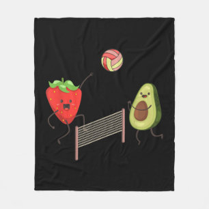 Fun Strawberry Avocado Volleyball Geschenk T-Shirt Fleecedecke