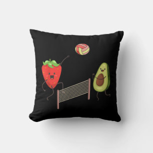 Fun Strawberry Avocado Volleyball Geschenk T-Shirt Kissen