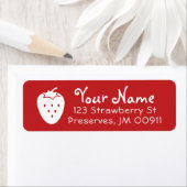 Fun Strawberry Rücksendeadressen-Aufklebers White  (Insitu)