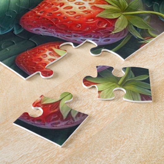 Fun Strawberry Verlasst Blume Jigsaw Puzzle (Seite)