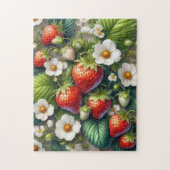 Fun Strawberry Verlasst Blume Jigsaw Puzzle (Vertikal)