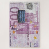 Fun street art graffiti of a 500 euro bank note, puzzle (Vertikal)