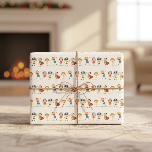 Fun Strichmännchen Geschenkwrap Geschenkpapier Set