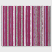 Fun Stripes Burgundy Pink Green Geschenkpapier (Flach)