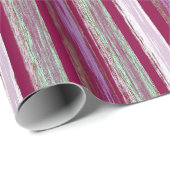 Fun Stripes Burgundy Pink Green Geschenkpapier (Rolleneckpunkt)