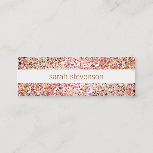 Fun Stripes Farbiger Glitzer Niedlich Cool aussehe Mini Visitenkarte (Vorderseite)