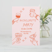 Fun & Stylish Bachelorette Weekend Invitation Einladung (Stehend Vorderseite)
