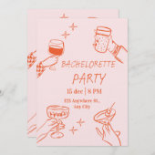 Fun & Stylish Bachelorette Weekend Invitation Einladung (Vorne/Hinten)